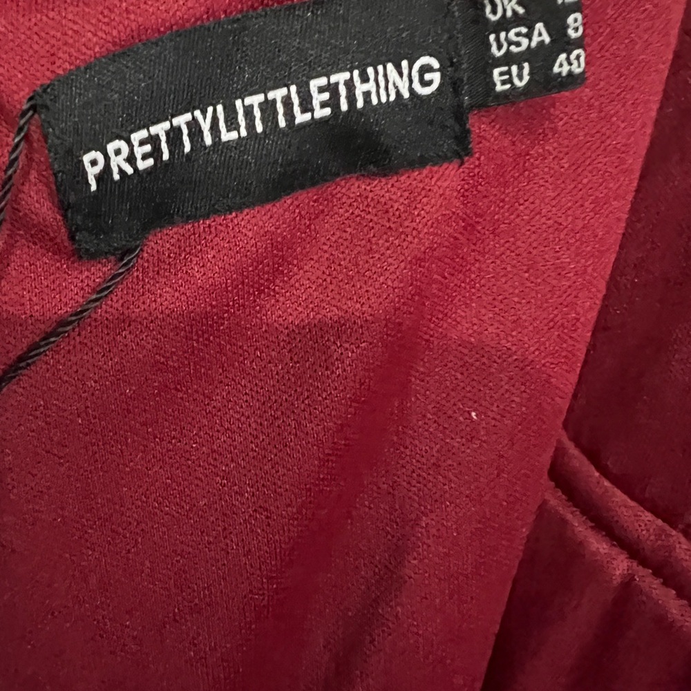 NWT Fully Sequined with velvet accents Red/Burgundy jumpsuit - Picture 6 of 8